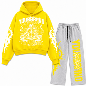 Conjunto de Chándal Gráfico Extra Grande Personalizado de Algodón Pesado de Dos Piezas Estilo Urbano OEM ODM Fábrica de Marca Privada - Product Image 1