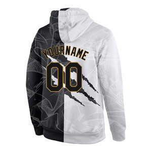 Sudadera con Capucha Deportiva 3D Negra con Patrón de Grafiti Cosido a Medida, Estilo Urbano, Calidad Premium - Product Image 5