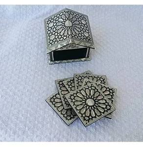 Fast Shipping 4 Inch Natural Square Bone Inlay <b>Coaster</b> Slate <b>White</b> Drink Tea Coffee Sushi <b>Coasters</b> Mats With Stand Holder - Product Image 4