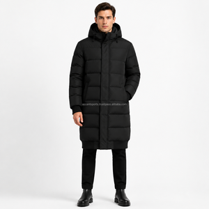 Veste longue matelassée pour homme, parka d'hiver légère et chaude, vêtement d'extérieur imperméable et résistant au vent, fournisseur - Product Image 1