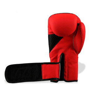 Gants de boxe personnalisés avec logo rouge et noir, en cuir PU, pour entraînement MMA, kickboxing, sparring, sac de frappe, vente en gros - Product Image 3