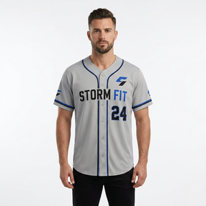 Maillot de baseball personnalisé imprimé pour homme, manches courtes, sublimation, anti-transpiration, antibactérien, coupe classique, toutes saisons, vêtements d'équipe - Product Image 3