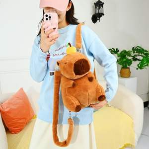 Mochila de Peluche de Capibara Adorable con Correa, Súper Suave, Naranja, Juguete de Peluche, Regalo para Niños, Unisex, Algodón PP, Alivio del Estrés - Product Image 3