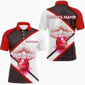 New High Quality Personalized Polyester/Cotton Blend Knitted Sporty <b>Bowling</b> for Shirts Custom Team Shirt for Men Quick Dry - Product Image 3