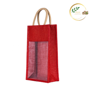 Sac porte-bouteille réutilisable en jute naturel avec sangle réglable pour la randonnée et le camping - Product Image 5