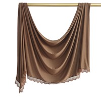 180*70cm Neues Design Großhandel Einfarbiger Jersey-Schal mit Spitze Muslimischer Frauen-Hijab Dehnbarer Premium-Schal mit Jersey-Gefühl