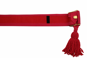 Ceremonial Waist Sash Belt Maroon <b>Red</b> Formal Dress Accessory with Matching <b>Red</b> Tassels Decorative Costume Parade Style Sash - Product Image 5