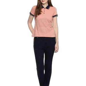 Camiseta Polo Elegante para Mujer con Tela Ligera, Ajuste Elástico Cómodo, Mangas Cortas y Diseño Casual Elegante para Cualquier Ocasión - Product Image 3