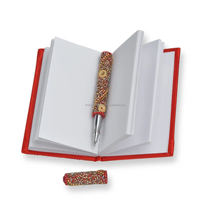 LAC สมุดไดอารี่หนังทำด้วยมือมีกลิตเตอร์สมุดบันทึกงานหัตถกรรมแบบอินเดียพร้อมระบบล็อคของขวัญจากอินเดีย - Product Image 2