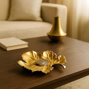 Plateau doré gaufré pour la décoration de la maison, plateau décoratif en aluminium brillant pour la table à manger, table centrale - Product Image 5