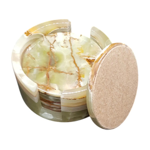 Top Selling Modern <b>Marble</b> Onyx Coasters Set Luxury Stone Coasters Big Slab Antique Finish Kitchen Use - Product Image 2