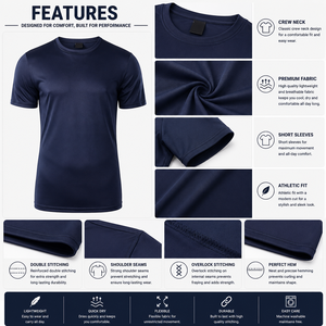 T-shirt Classique Nouveau Style pour Homme Grande Taille Couleur Unie avec Manches Courtes Décontractées Respirantes – Modèle Tendance - Product Image 4