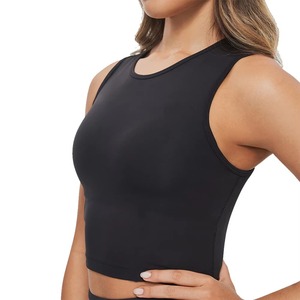 High Quality Fitness Women Soft Crew Neck Long Sleeve Crop Top Shirt Sportswear Slim Fit Compression Sexy Gym Crop Top - Product Image 5