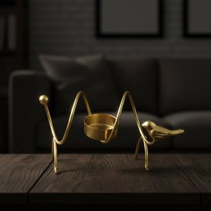Golden <b>Bird</b> Flameless Tea Light Holder Heat Resistant Metal Candle <b>Stand</b> for Home Decoration and Wedding Occasions - Product Image 2
