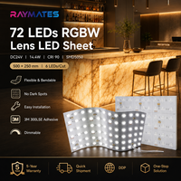 Feuille LED flexible RGBW à 72 LED avec lentille, DC24V 14.4W SMD5050 4-en-1, pour rétroéclairage de comptoir en pierre et caisson publicitaire