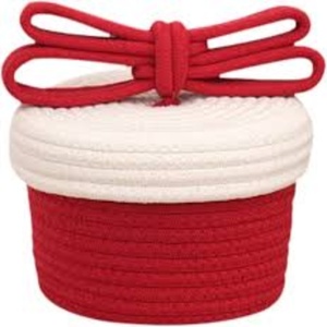 Clothing Organizer <b>Foldable</b> Collapsible Stackable 100% Cotton Woven Eco-Friendly Durable Lightweight Portable Modern <b>Basket</b> - Product Image 1