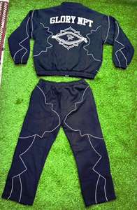 Fabricantes de Ropa Personalizada, Conjunto Deportivo de Algodón Personalizado, Chándal de Felpa Lisa para Hombre con Rayas Reflectantes, Chándal Deportivo para Hombre - Product Image 3