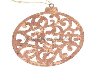 Adornos de metal hechos a mano de Navidad de oro de linternas de hierro y adornos de linterna decorativos de festival de oro y plata - Product Image 6