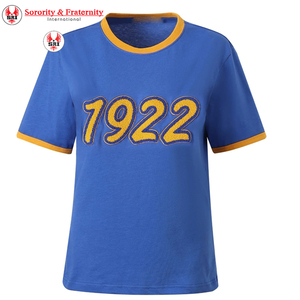 Camiseta de algodón para mujer con bordado de la hermandad Sigma Gamma Rho |   Jersey de Algodón y Poliéster Bordado Personalizado para Mujeres de la Hermandad SGRho - Product Image 4