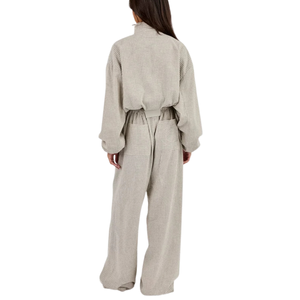 Women Full <b>Zip</b> Stand Collar Tracksuit Set Loose Straight Leg <b>Trousers</b> Drawstring Waist Two Piece Casual Streetwear Lounge Outfit - Product Image 2
