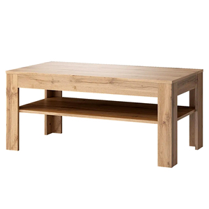 Modern Solid Wood Coffee <b>Table</b> <b>with</b> Storage <b>Shelf</b> Minimalist Design Living Room Furniture Natural Oak Finish - Product Image 3