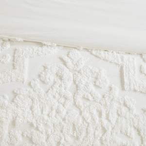 Set di copripiumino damascato in cotone in ciniglia a 3 pezzi - Product Image 4