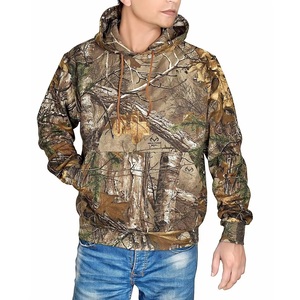 Custom <b>Thick</b> <b>Fleece</b> Lined Pull Over Hoodie 100% Cotton Fabric Men Winter Hunting Camping Forest Hiking - Product Image 4