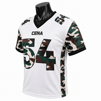 Jersey Sepak Bola Amerika Kustom Unisex Seragam Tim Bernapas Dicetak Sublimasi Lengan Pendek Pakaian Hari Pertandingan