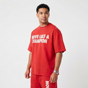 <b>Men</b> Puff Print Printed T-Shirt Crew Neck <b>Short</b> Sleeve Loose Fit Streetwear 100% Cotton Tee Shirt <b>Trouser</b> Summer T Shirt Tracsuit - Product Image 3