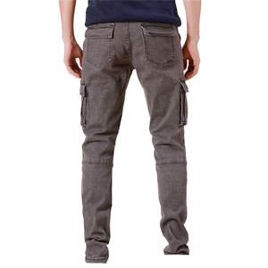 กางเกงยีนส์คาร์โก้ผู้ชาย หลายกระเป๋า ผ้าฝ้าย ทรงตรง กางเกงยีนส์เดนิม เย็บทนทาน ผ้าฝ้ายเดนิม - Product Image 5