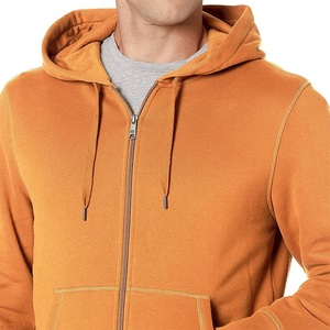 Free Design Street Style Oversized Heavyweight Men's <b>Zipper</b>-Up Anti-pilling Solid Winter Fleece Lined <b>Hoodie</b> 100% Cotton <b>Black</b> - Product Image 4