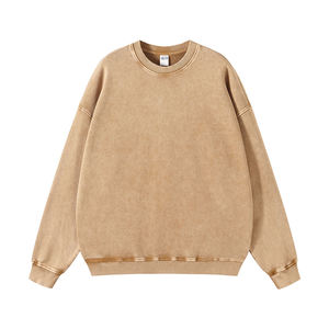 Hoodie en coton vintage délavé sur mesure pour fabricants de vêtements, coupe ample, 120 g/m², brodé, taille XL, uni, doublé pour l'hiver - Product Image 3