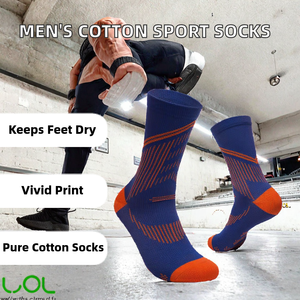 Chaussettes de sport pour hommes en coton respirant, pour la course à pied, le football, l'entraînement athlétique - Product Image 3