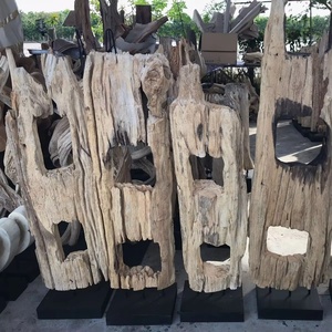 Lampadaire trépied moderne en gros avec étagère, base en bambou et abat-jour en bois, ampoule électrique E26 pour une décoration fonctionnelle - Product Image 3