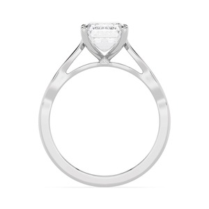 Bague de fiançailles exquise en or rose 10K avec diamant de laboratoire taille émeraude 2.00 ctw, bijou de mariage solitaire de luxe - Product Image 4
