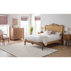 Cama Moderna de Ratán Estilo Francés Florence con Estructura de Teca y Detalles de Mimbre, Ajustable, Tamaños Queen/King - Product Image 2