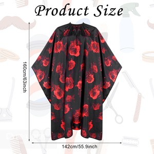 Capa de Barbero para Peluquería con Gancho Elástico Ajustable, Capa de Barbero con Patrón Floral, Accesorios de Peluquería de Alta Calidad - Product Image 6