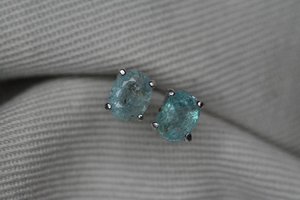 Certified Natural Paraiba Tourmaline Earrings Sterling Silver Real Genuine Blue Green October Birthstone Jewelry - Product Image 2