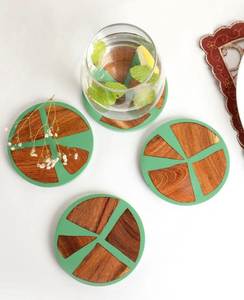 Sous-verres en bois écologiques avec design en résine, personnalisés, pour le petit-déjeuner, ensembles de sous-verres et tapis de table au meilleur prix - Product Image 2