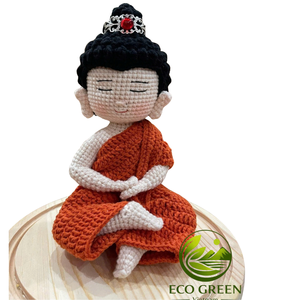Figurine Bouddha en crochet artisanal vietnamien, poupée Amigurumi faite à la main pour la décoration des temples bouddhistes, cadeaux et souvenirs de méditation Sao - Product Image 4