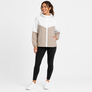 Women's Jogger Windbreaker 2-Piece Nylon <b>Jacket</b> & Shorts Set Stand Collar Customizable <b>Workout</b> Sweatsuit Track Suits Wholesale - Product Image 1