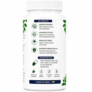 Cápsulas para el Cuidado de la Memoria con Brahmi, Ginkgo Biloba, Ashwagandha e Ingredientes Herbales para el Apoyo Cerebral, para la Memoria, la Concentración y la Salud Mental - Product Image 1