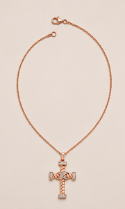 Collar con Colgante de Cruz Celta en Plata de Ley 925 con Baño de Rodio, con Circonita Cúbica Azul Zafiro y Circonita Cúbica Blanca para Mujer - Product Image 4