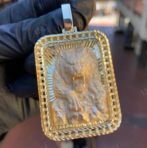 Pendentif tigre 3D, pendentif animal personnalisé, pendentif hip hop personnalisé, argent 925, pendentif charme pour homme, bijoux personnalisés - Product Image 3