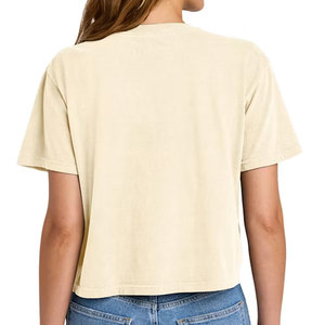 Trendy Colors <b>Peach</b> Cropped Mockup Casual Boxy Fit Crop <b>Top</b> T-Shirt Display Print Crop <b>Top</b> T-Shirt - Product Image 6
