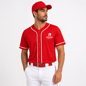 Camiseta de Béisbol Ligera y Suave para Hombre, Talla Grande, 100% Poliéster, Manga Corta, Absorbe la Humedad, Antibacteriana, Transpirable, Protección UV - Product Image 3