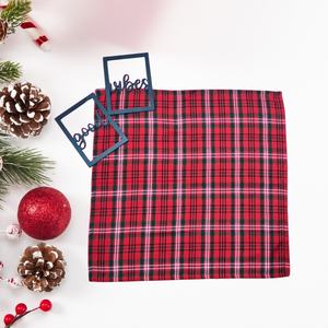High Quality 100% Linen Red Black Plaid <b>Square</b> Handmade Napkin Absorbent Disposable <b>Table</b> Napkin for Home & Hotel Dining - Product Image 2