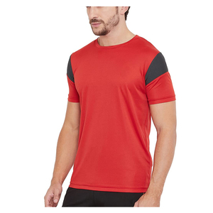 Camiseta Deportiva de Compresión para Hombre, 100% Poliéster de Alta Calidad, con Logotipo Personalizado 2026, para Running, Fisicoculturismo y Fitness, Color Rojo, en Venta - Product Image 3