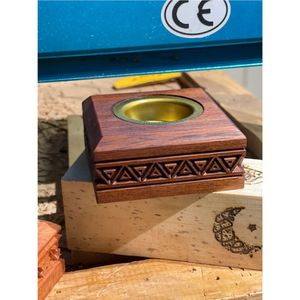 Juego de quemadores de incienso de metal moderno de lujo, Mabkhara árabe de madera, quemador de Oud y Bukhoor, caja decorativa para el hogar, juego de Mubkhar de carbón al por mayor - Product Image 3