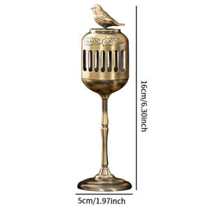 Antique Brass <b>Bird</b> Incense Burner Tall Pedestal <b>Stand</b> Vintage Metal Mabkhara Bulk Traditional Oud Bakhoor Holder Zen Home Decor - Product Image 2